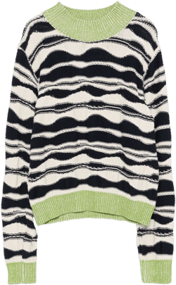wave-knit sweater