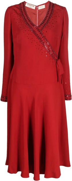1980s sequin-embellished silk dress
