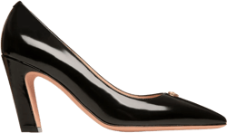 Emblem-plaque leather pumps