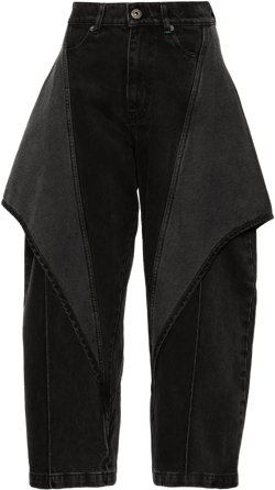 cropped sculptural jeans
