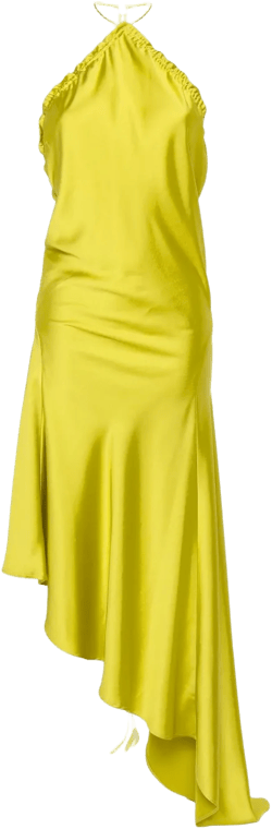 ruched satin midi dress