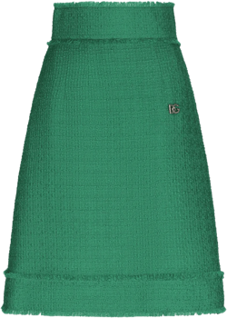 Raschel tweed midi skirt