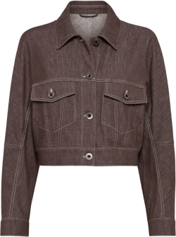 Jacket With Monili In Brown