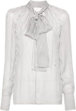 polka-dot silk blouse 