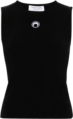 Crescent Moon-embroidered tank top