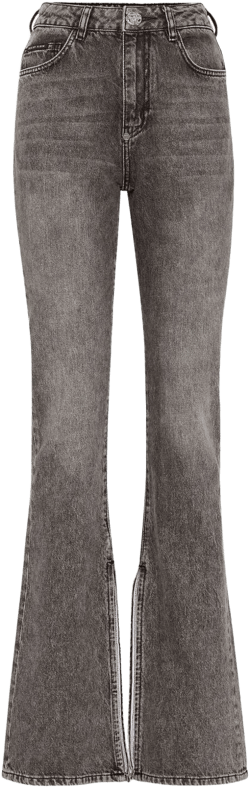 high-waisted flared jeans 