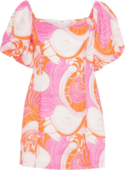 Dali floral-print off-shoulder minidress