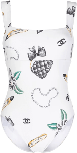 1990-2000s Icons-print square-neck swimsuit