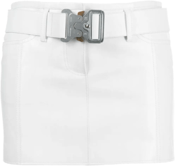 belted leather miniskirt