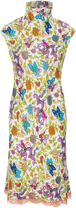 silk floral-print dress