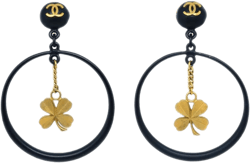 1994 clover dangle clip-on earrings
