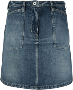 A-line denim miniskirt