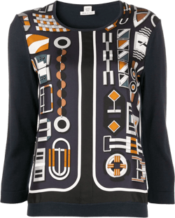 pre-owned geometric print knitted top