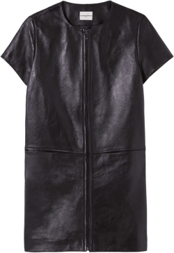 zip-up leather minidress