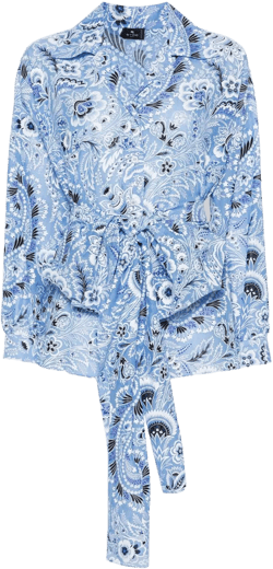 floral-print silk-cotton shirt