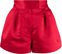 high-waisted satin shorts 