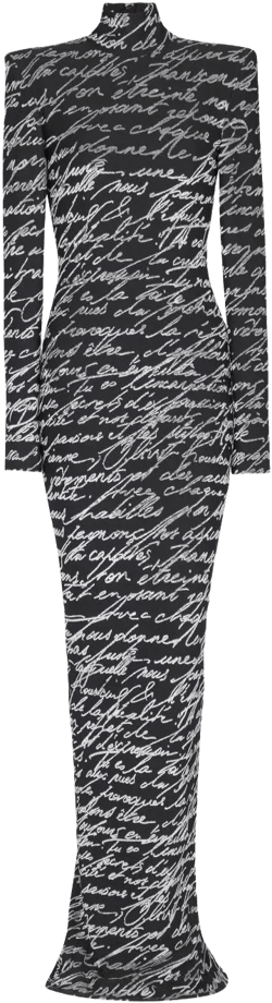 all-over slogan-print maxi dress