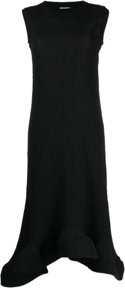 ruffle hem mid-length dress