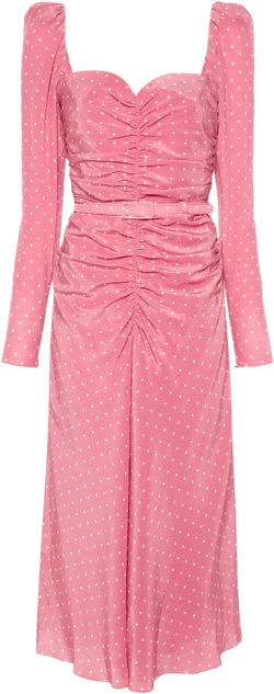 polka-dot midi dress