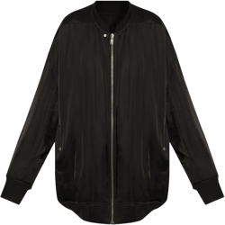 Oversized Black Bomber Jacket With Design