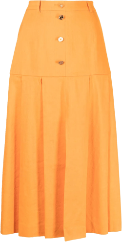 button-detail midi skirt