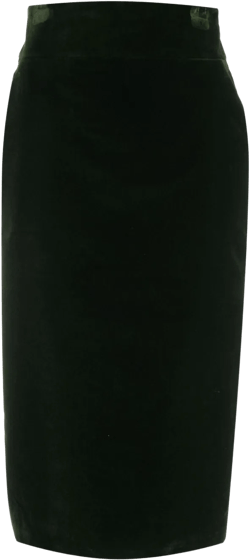 cotton velvet midi skirt