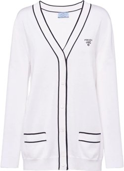 V-neck silk cardigan