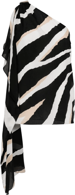 zebra-print silk top