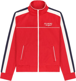 stripe-detail zip-up track jacket