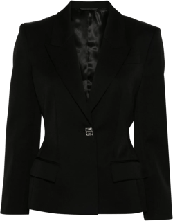 Structured Wool Blazer In Black