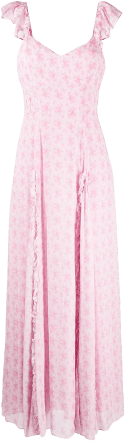 Tulonne rose-print dress