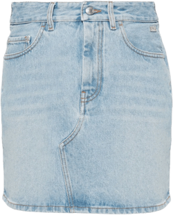 logo-appliqué denim mini skirt