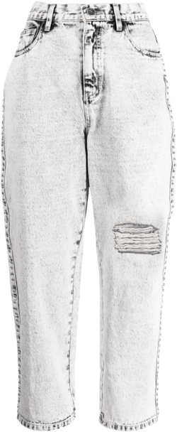 distressed-effect cropped jeans