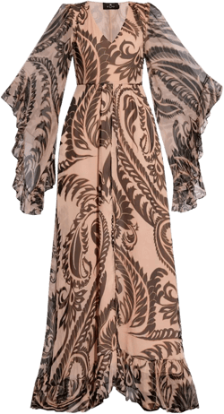 graphic-print silk maxi dress