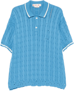 cable-knit polo shirt 