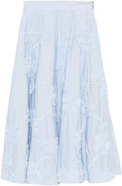 floral-appliqué maxi skirt