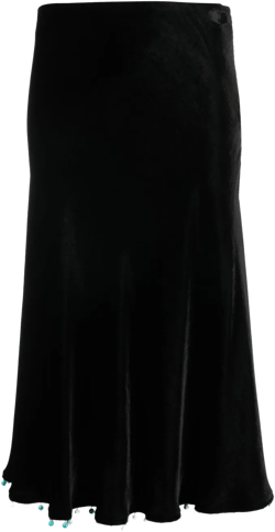 beaded-trim high-waisted skirt