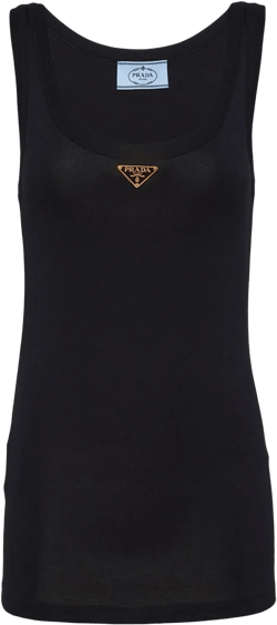 ribbed-knit jersey tank top
