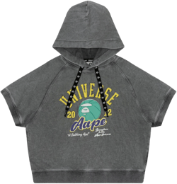 logo-appliqué short-sleeve hoodie