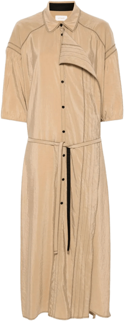 embroidered asymmetrical shirt dress