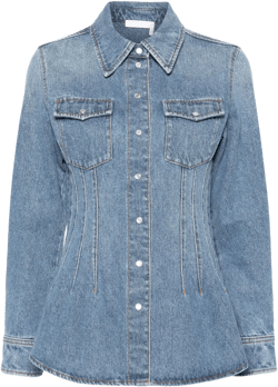 corset-style denim shirt