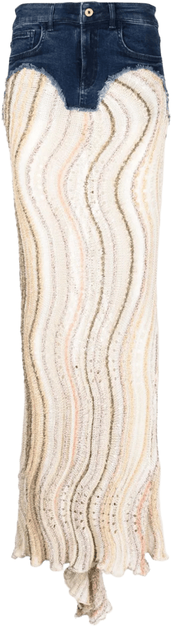 knitted-panel maxi skirt