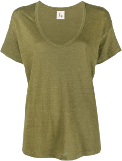 U-neck linen T-shirt