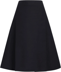 A-line cotton midi skirt