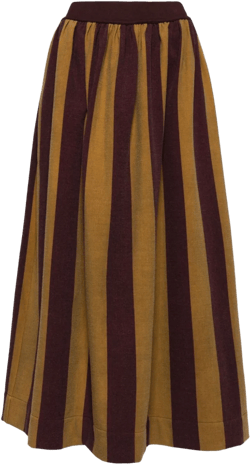 striped A-line midi skirt