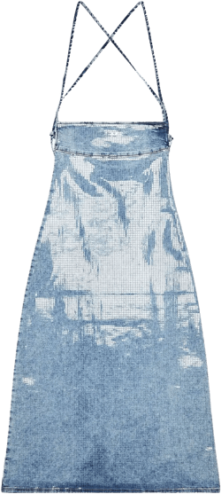 De-Held S open-back denim midi dress