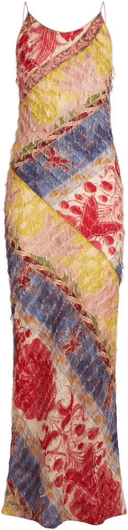 floral-print silk-blend dress