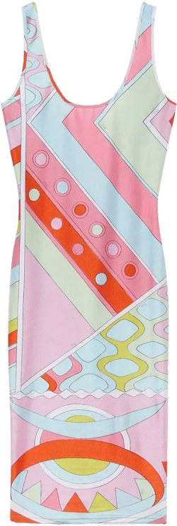 Vivara-print scoop-neck midi dress