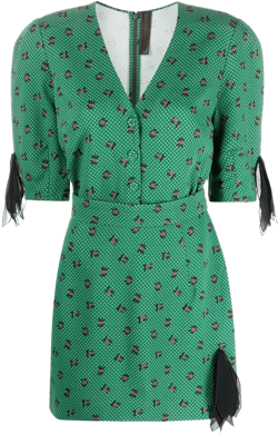 printed V-neck minidress