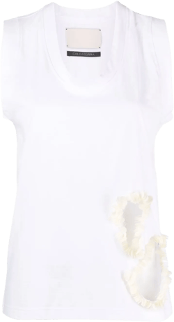 cut-out-detail cotton vest